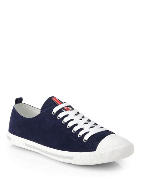 blue suede prada sneakers|prada sneakers price.